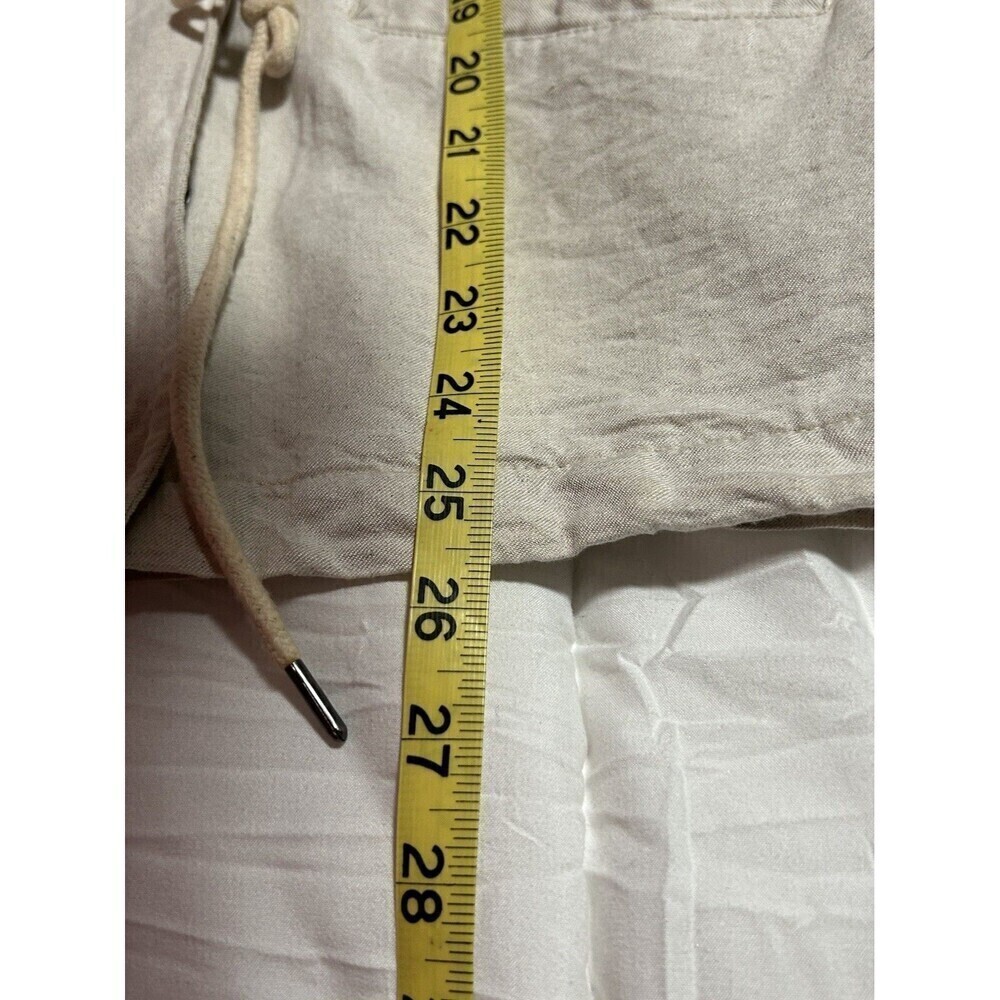 MAX JEANS Linen Blend Cream Jacket with Pockets & Cinch Tie Waist Size Small - Picture 9 of 9
